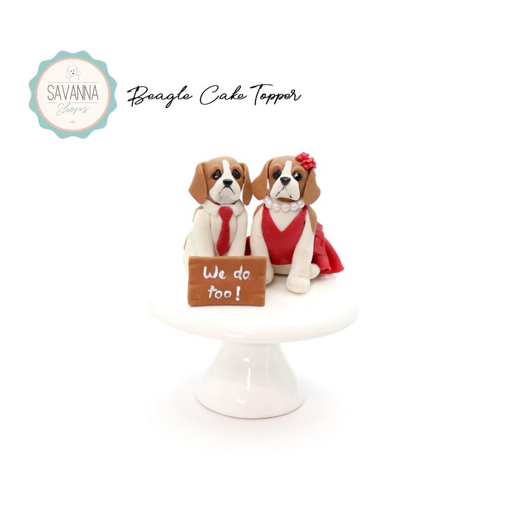 Dog Cake Topper, Beagle Cake Topper / Wedding Cake Topper